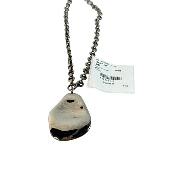 *AUTHENTIC Alexander McQueen Silver Short Molten Necklace w/ COA - Picture 11 of 12